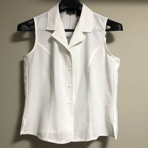 Sleeveless button down blouse